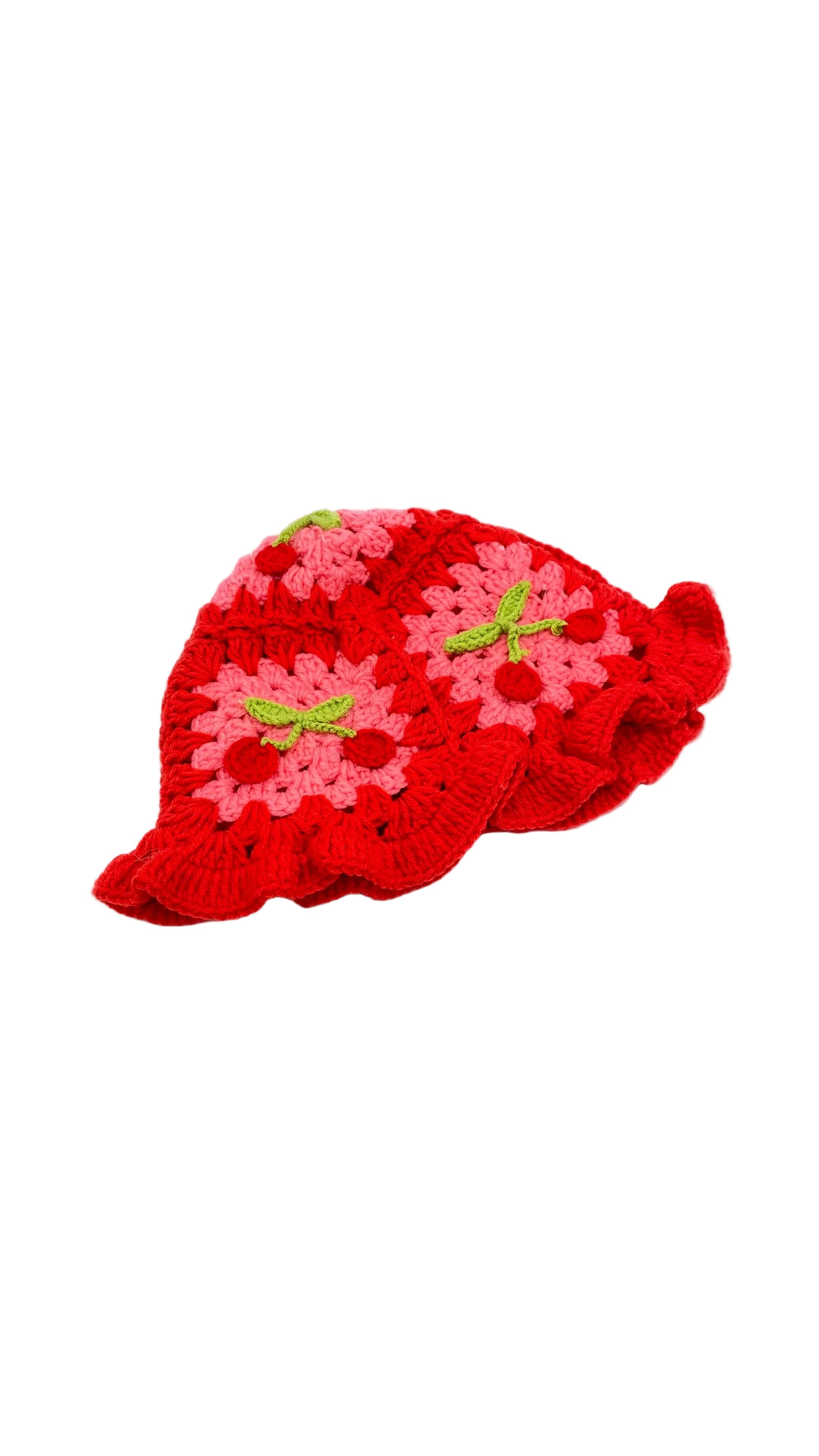 Strickmütze Cherry Red